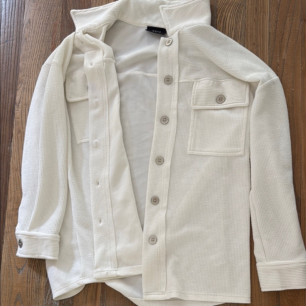 Vici Cream Textured Jacket